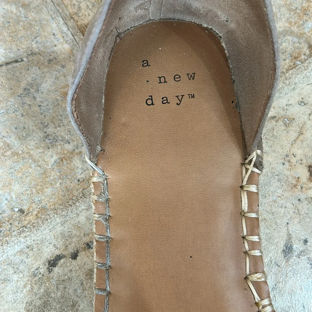 A New Day Tan Espadrille Sandals with Ankle Strap